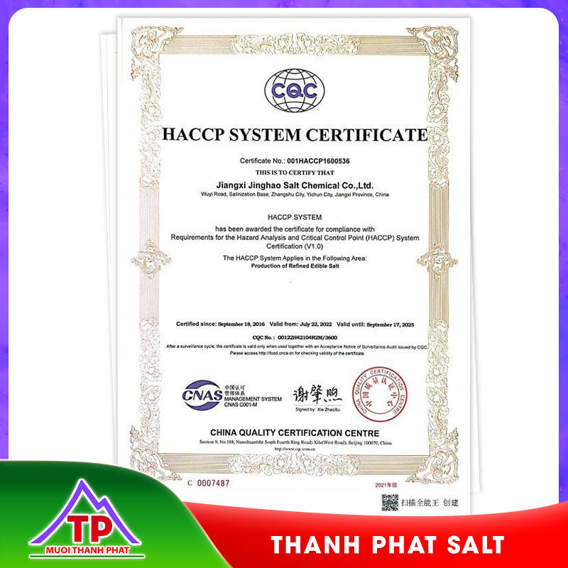 HACCP System Certificate
